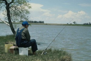 Old man fishing